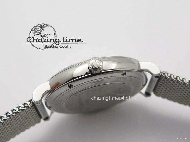 MIROTIME 1231 Portofino SCHAFFHAUSEN SS MKF 1:1 Best Edition Silver Dial Diamond On Mesh Bracelet A Lightweight 7339
